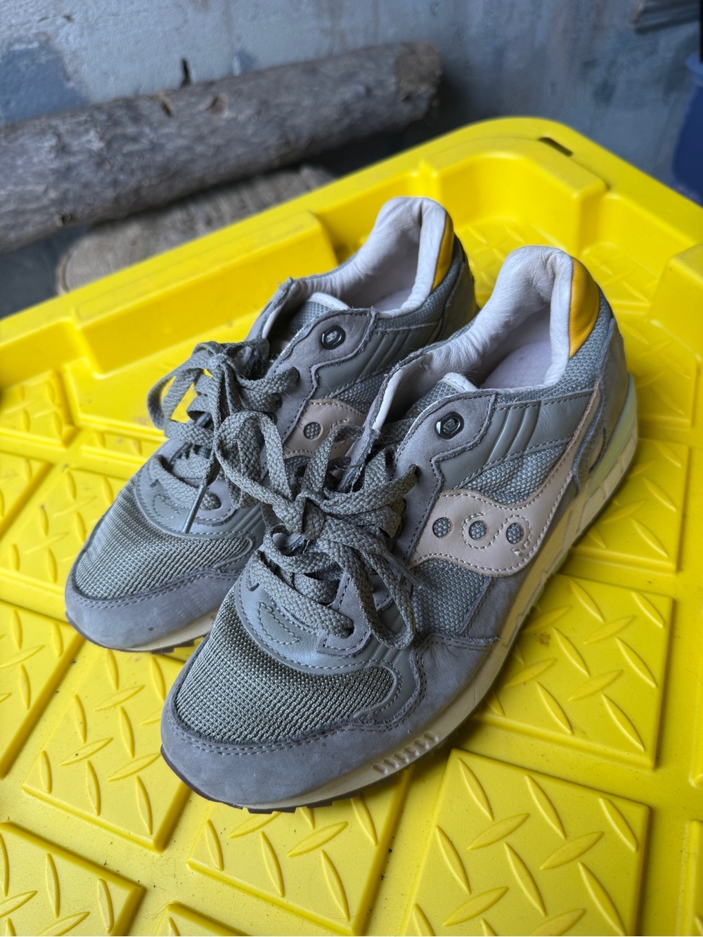 Saucony Gray and Yellow Women's Sneakers